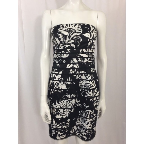 WHBM Floral Print Strapless Dress Size 4 - Picture 1 of 5